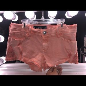 Coral jean short-shorts